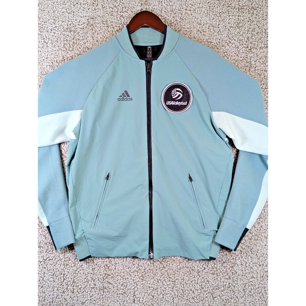 Adidas Official USA Volleyball Team Jacket Womens M Teal Interchangeable Patch